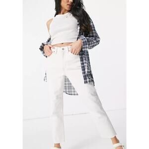 NWT Topshop Straight Jean in Off-White Wash Women's 10 High Waist